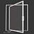 Sleek Aluminum Pivot Door 3D model small image 6