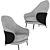 Elegant Minotti Angie Armchair 3D model small image 2