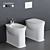 Madre Ceramic WC & Bidet Set 3D model small image 1