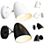 Minimalist Wall Lamp in Black/White 3D model small image 1