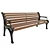 Retro Cast Iron City Bench 3D model small image 1