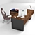 Custom Office Table with Side Cabinet (2300x850x750 mm) 3D model small image 7