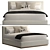 Elegant King-Sized Boutique Bed 3D model small image 1