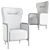 Elegant Cameo Contract Chair 3D model small image 2