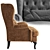 Elegant Handcrafted Manchester Armchair 3D model small image 2