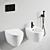 Globo 4all Bidet Set: Devit Mixer & Geberit Flush Button 3D model small image 1