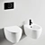 Globo 4all Bidet Set: Devit Mixer & Geberit Flush Button 3D model small image 6