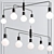 Modern Black Pendant Light Collection 3D model small image 3