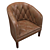 Elegant Burghley Chesterfield Armchair 3D model small image 2