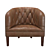 Elegant Burghley Chesterfield Armchair 3D model small image 3