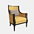 Massoud Lark: Handcrafted Hardwood Chair 3D model small image 1