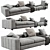 Elegant Minotti Freeman Sofa 3D model small image 2