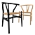 Sleek Ash Wishbone Chair 3D model small image 1
