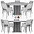 Elegant 10-Seat Dining Table Set 3D model small image 2