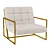 Luxurious Golden Lounge Chair 3D model small image 4
