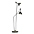 Modern Black Metal Floor Lamp with 2 Shades & Dimmable 3D model small image 2