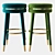 Elegant Parisian Bar Stool 3D model small image 2