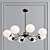 Elegant Glass Ball Chandelier 3D model small image 2