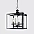 Rustic Black Lantern Chandelier 3D model small image 2