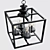 Rustic Black Lantern Chandelier 3D model small image 3