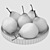 Exquisite Chinese Pears on Wooden Platter 3D model small image 2