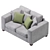 Modern Gray Sofa MT 3D model small image 2