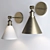 Vintage-inspired Warm Brass Wall Sconce 3D model small image 3