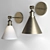 Vintage-inspired Warm Brass Wall Sconce 3D model small image 4