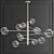 Antique Brass Glass Chandelier 3D model small image 3