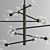 Antique Brass Glass Chandelier 3D model small image 4