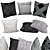 Luxury Textured Sofa Pillows 3D model small image 1