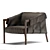 Kent Leather Armchair: Handcrafted Luxury 3D model small image 1