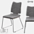 Modern Metal and Wood Chair with Fabric Seat 3D model small image 1