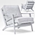 Stylish Baxter Lounge Chair 3D model small image 4