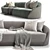 Sleek Baker Form Sofa 3D model small image 2