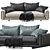 Nativ 4-Seat Sofa: Underline Modern Elegance 3D model small image 2