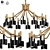 Gold Multi-Headed Modern Chandelier 3D model small image 1