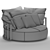 Elegant Round Scarlett Sofa 3D model small image 4