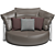 Elegant Round Scarlett Sofa 3D model small image 6