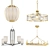 Contemporary Glass Chandelier Set 3D model small image 1