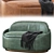 Luxury Velvet and Leather Sofa 3D model small image 2