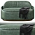 Luxury Velvet and Leather Sofa 3D model small image 3