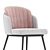 Velvet Two-Tone Penelope Chair 3D model small image 3