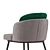 Velvet Two-Tone Penelope Chair 3D model small image 4