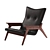 Sleek Black Leather Lounge Chair by Adrian Pearsall 3D model small image 1