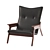 Sleek Black Leather Lounge Chair by Adrian Pearsall 3D model small image 3