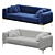 Nirvana Elegant 3-Seater Sofa Bed 3D model small image 3