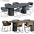 Modern Dining Set: Racer Chair + Moon Table 3D model small image 4