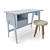 Vintage Retro-Style Writing Desk 3D model small image 1