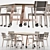 Title: 6-Seater Dining Set with Chairs 3D model small image 1